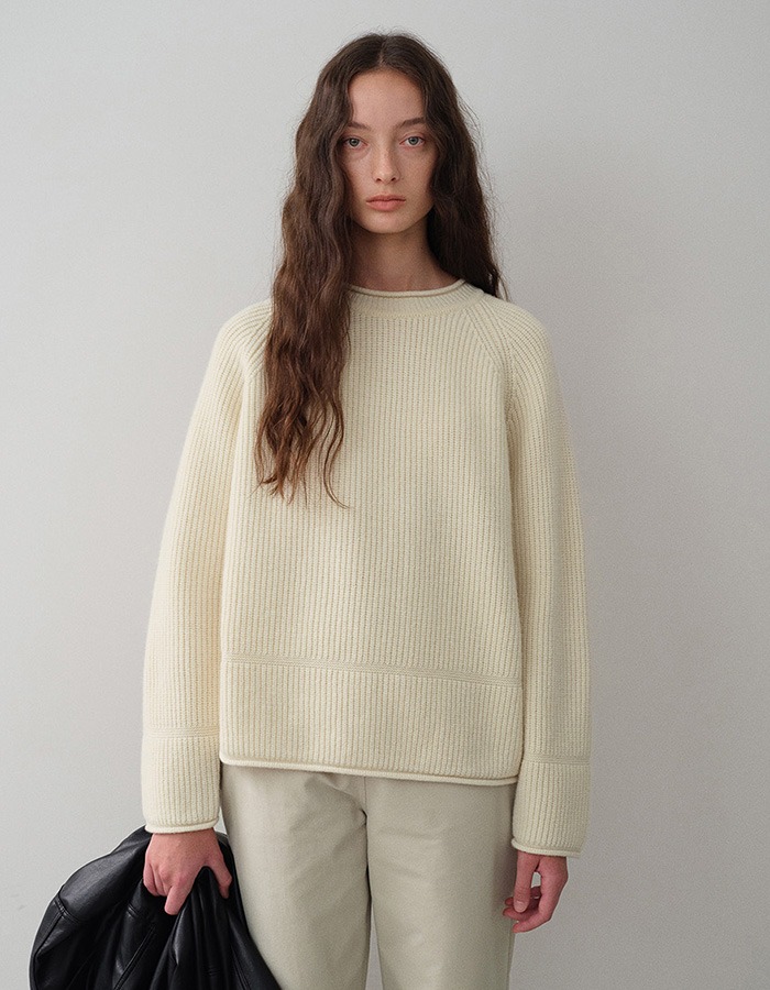 VERSCENT) Wool rolling pullover (ivory) 2차 재입고