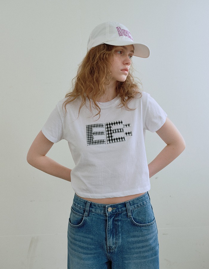 ENZO BLUES) Pixel Logo T-shirt (White)