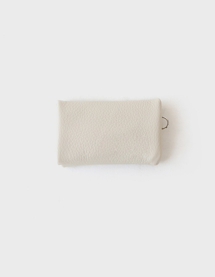 ZISOO) LEATHER CARD CASE_IVORY 6차 재입고