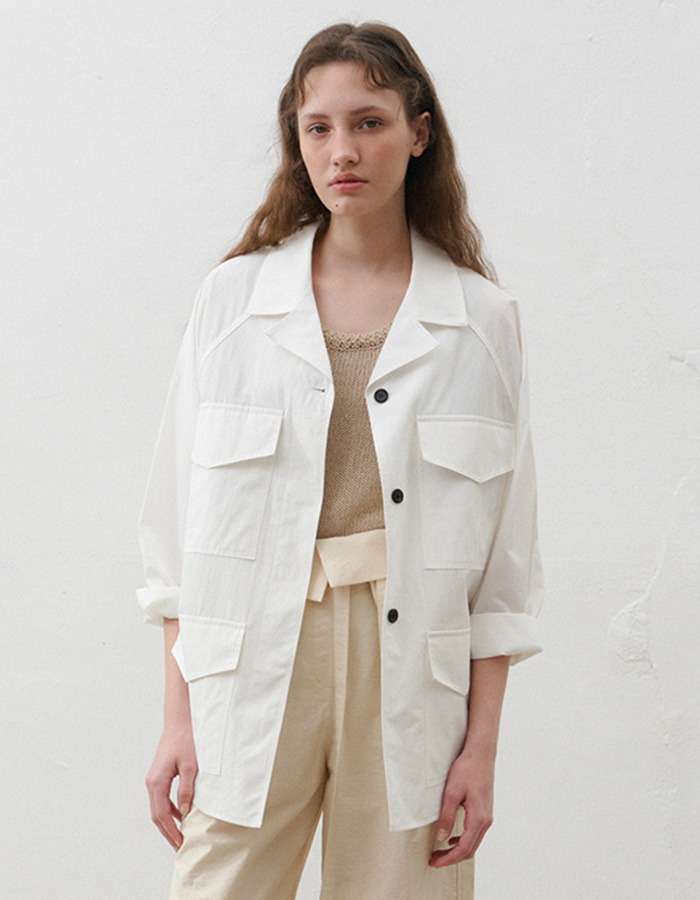 Verscent) Summer pocket jacket (white)